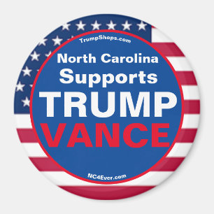 North Carolina Supports TRUMP VANCE Refrigerator Magnet