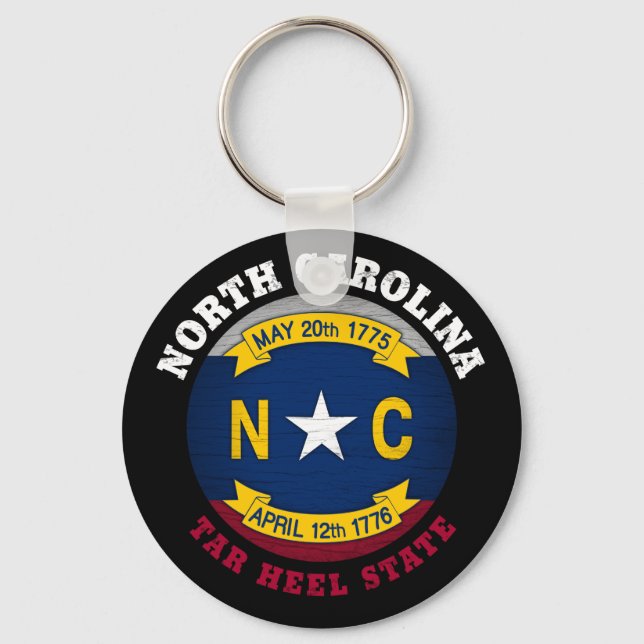 NORTH CAROLINA TAR HEEL STATE FLAG KEY RING (Front)