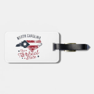 North Carolina The Tarheel State Map Luggage Tag