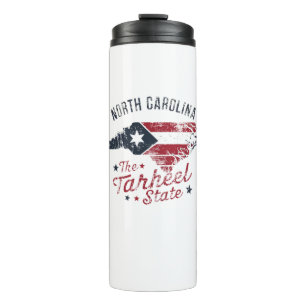 North Carolina The Tarheel State Map Thermal Tumbler