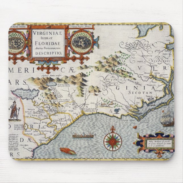 North Carolina, titled 'Virginiae item et Floridae Mouse Pad (Front)