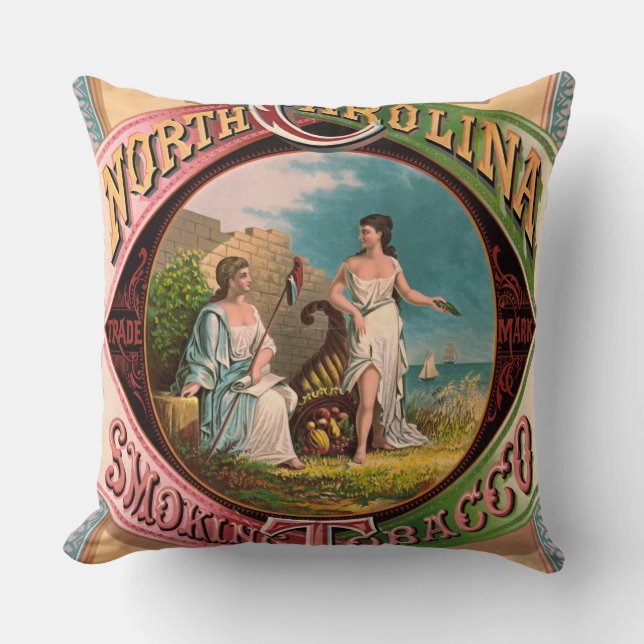 North Carolina Tobacco Ad 1879 Cushion (Front)