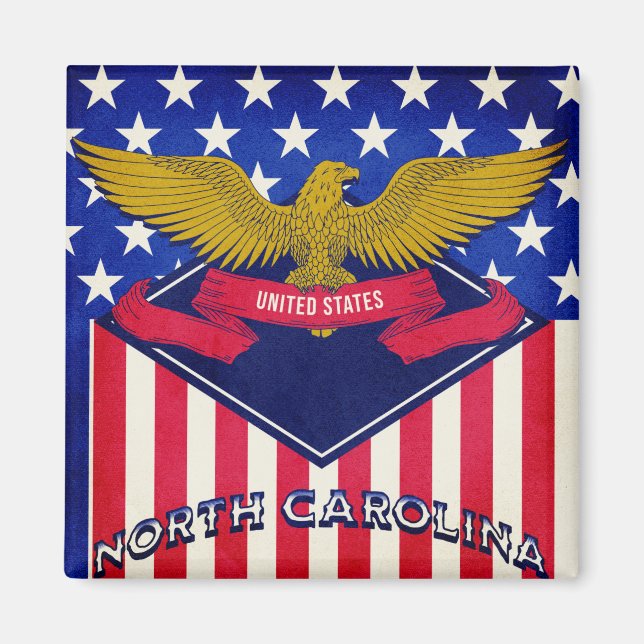 North Carolina USA Flag Magnet (Front)