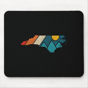 North Carolina Vintage State Map Mountains Hiking  Mouse Pad