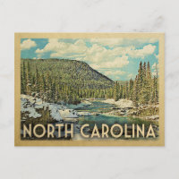 North Carolina Vintage Travel Snowy Winter Nature