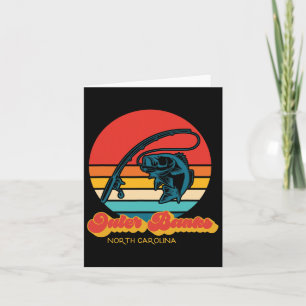 North Carolina Walleye Fish Retro Obx Outer Banks Card