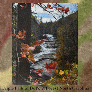 North Carolina Waterfall Photographic Autumn Jigsaw Puzzle
