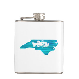 North Carolina Wave Fishing Hip Flask