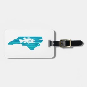 North Carolina Wave Fishing Luggage Tag
