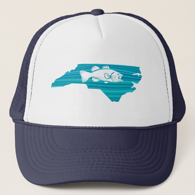 North Carolina Wave Fishing Trucker Hat (Front)