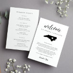 North Carolina Wedding Welcome Letter & Itinerary<br><div class="desc">Share a welcome message for your North Carolina wedding guests as well as an itinerary or schedule of the weekend's events. Front features your welcome message with a silhouette map of the state of North Carolina with a heart inside. Personalise the reverse side with your wedding day or wedding weekend...</div>