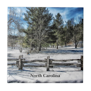 North Carolina winter landscape Ceramic Tile
