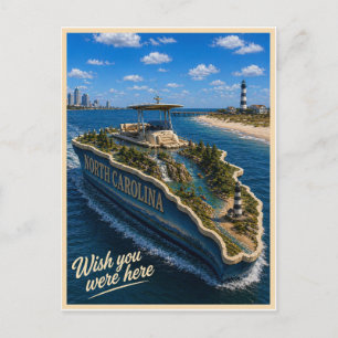 North Carolina   Wish You Were Here   State Series Postcard
