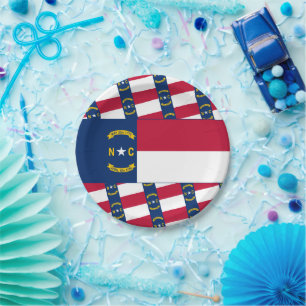 North Carolinian Flag, Flag of North Carolina Paper Plate