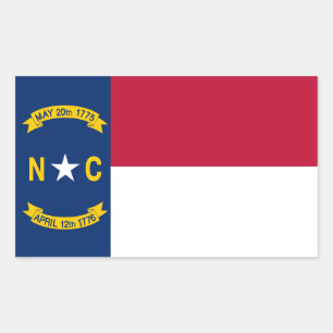 North Carolinian Flag, Flag of North Carolina Rectangular Sticker