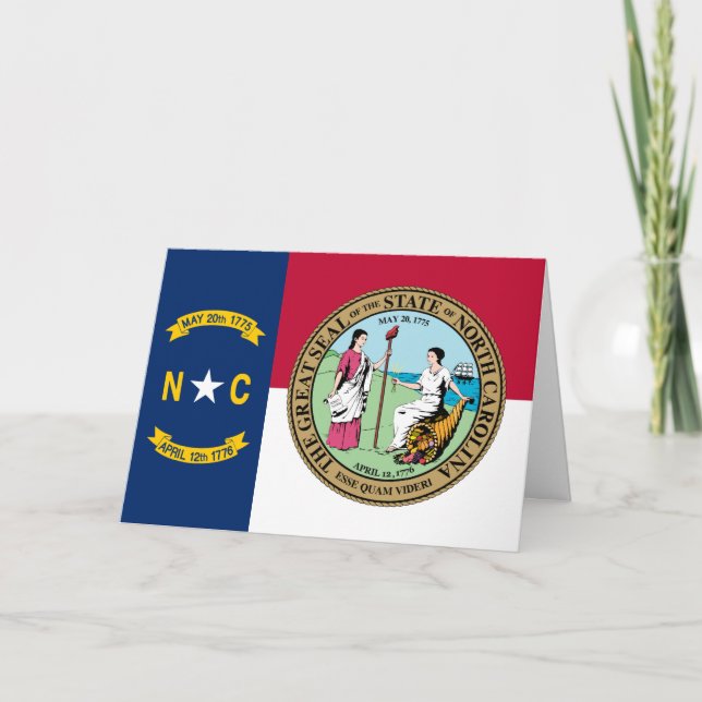 North Carolinian Flag & Seal, North Carolina Card (Front)