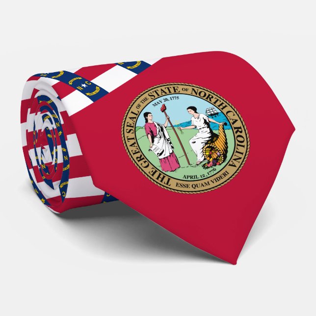 North Carolinian Flag & Seal, North Carolina Tie (Rolled)