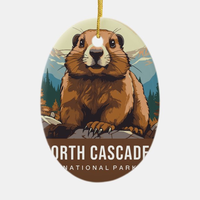 North Cascade national park Ceramic Ornament (Front)