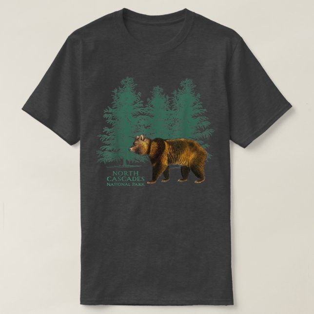 North Cascade National Park Washington Bear Trees  T-Shirt (Design Front)