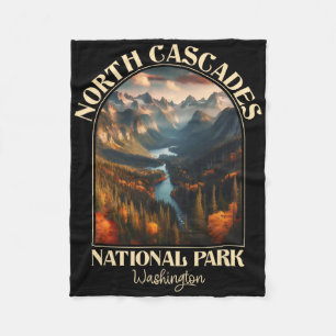 North Cascades National Park Autumn Season Camping Fleece Blanket