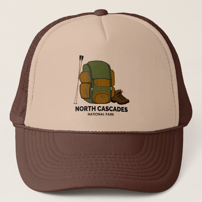 North Cascades National Park Backpack Trucker Hat (Front)