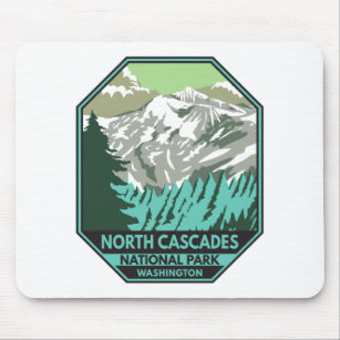 North Cascades National Park Goode Mountain Retro Mouse Pad