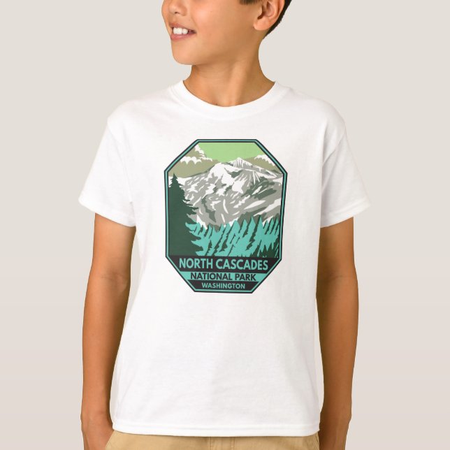 North Cascades National Park Goode Mountain Retro  T-Shirt (Front)