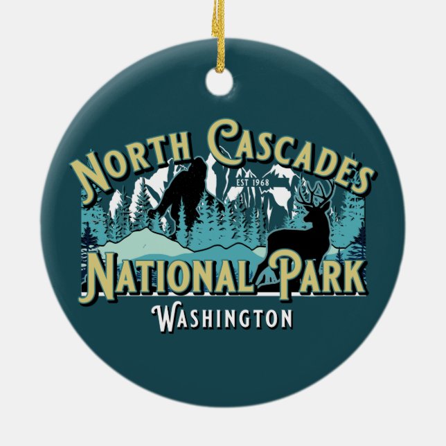 NORTH CASCADES NATIONAL PARK HOLIDAY KEEPSAKE CERAMIC ORNAMENT (Back)