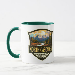 North Cascades National Park Illustration Travel Mug