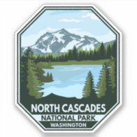 North Cascades National Park Minimal Retro Emblem
