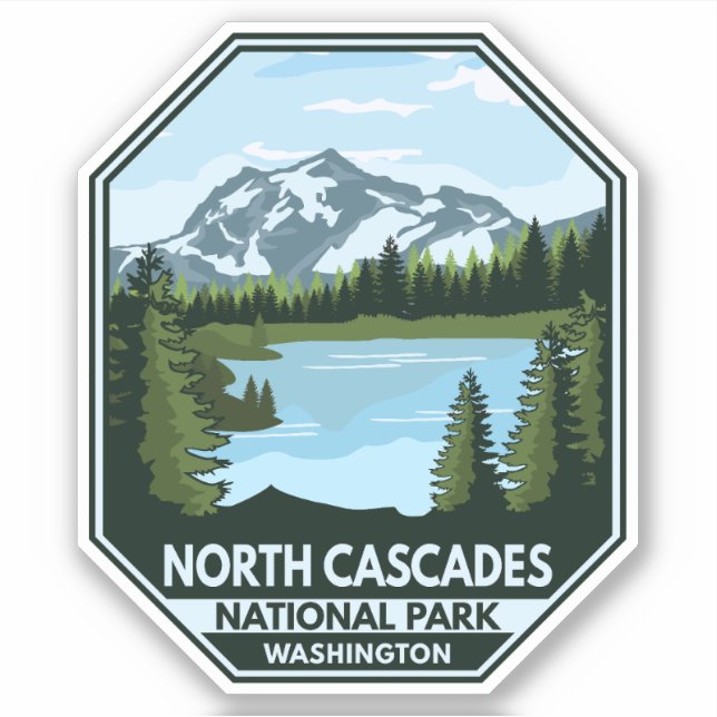 North Cascades National Park Minimal Retro Emblem (Front)