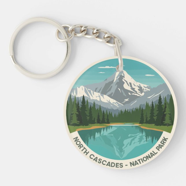 North Cascades National Park Reflection Key Ring (Front)