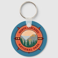 North Cascades National Park Retro Compass Emblem