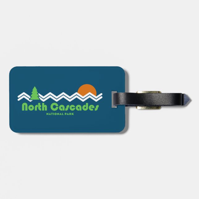 North Cascades National Park Retro Luggage Tag (Back Horizontal)