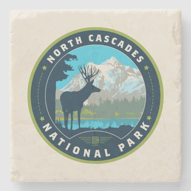 North Cascades National Park Stone Coaster (Front)