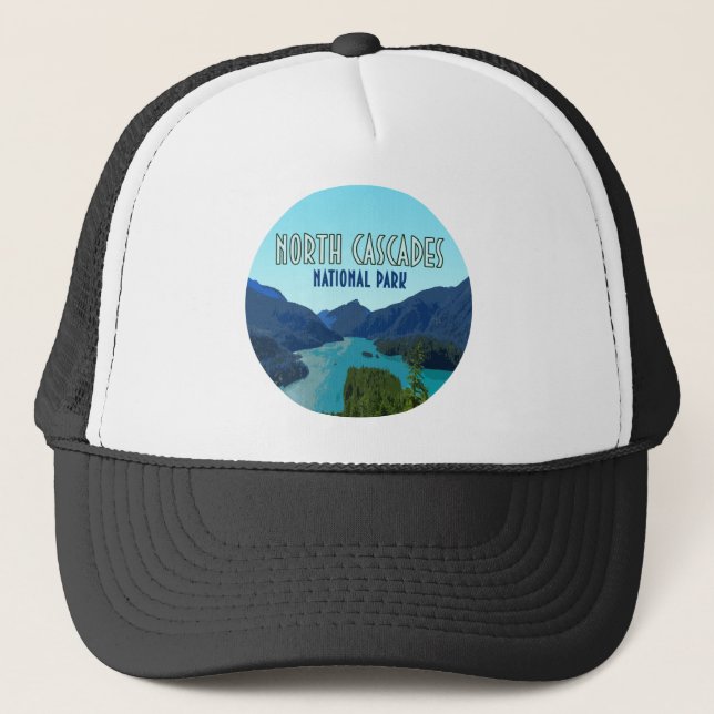 North Cascades National Park Washington Trucker Hat (Front)