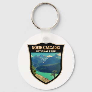 North Cascades National Park Washington Watercolor Key Ring