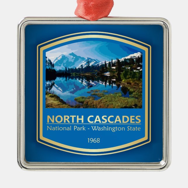 North Cascades NP (PF1) Metal Ornament (Front)