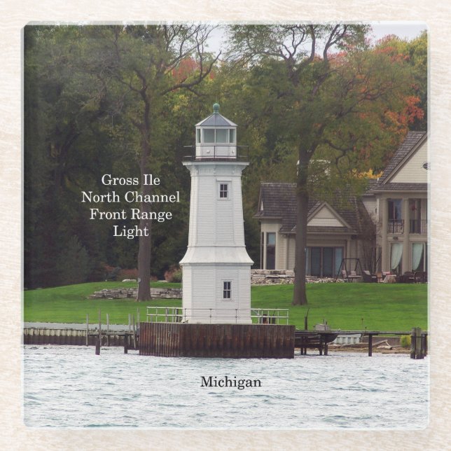North Channel Front Range Light glass coasters (Front)