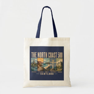 North Coast 500 Scotland Landmarks Illustration Tote Bag