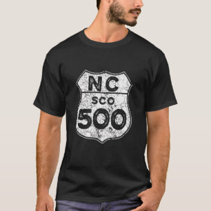 North Coast 500 Scottish Coast Vintage Driving Emb T-Shirt