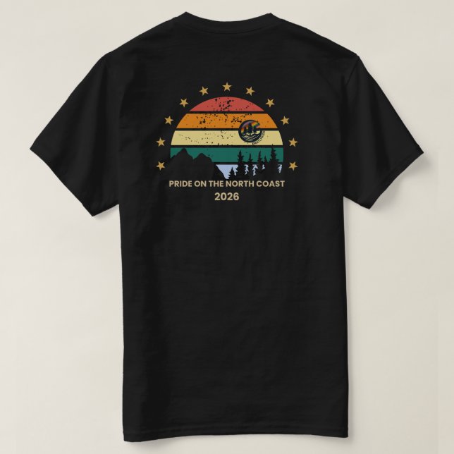 North Coast Pride Retro Sunset Shirt (Design Back)