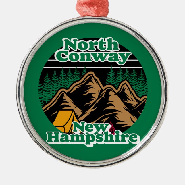 North Conway,New Hampshire Metal Ornament (Front)