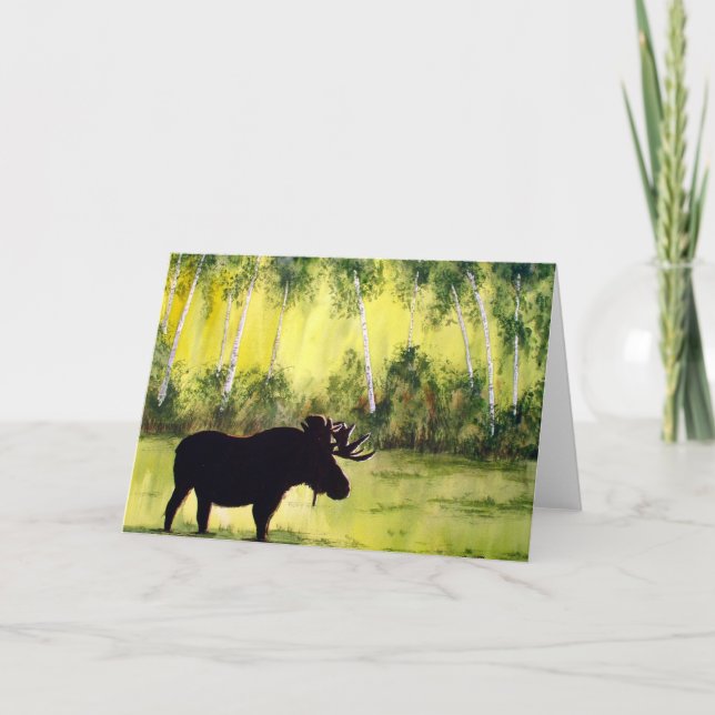 North Country Moose Blank Greeting Card (Front)