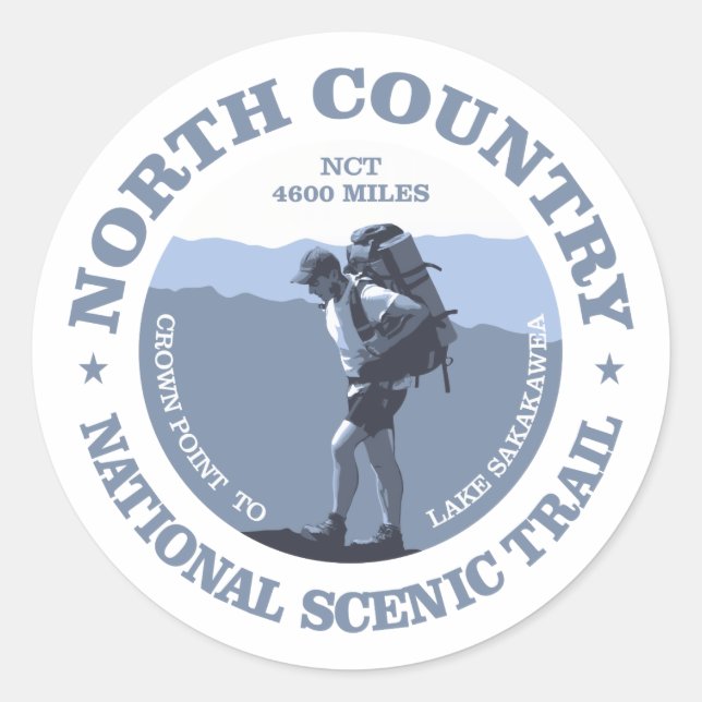 North Country Trail Classic Round Sticker (Front)