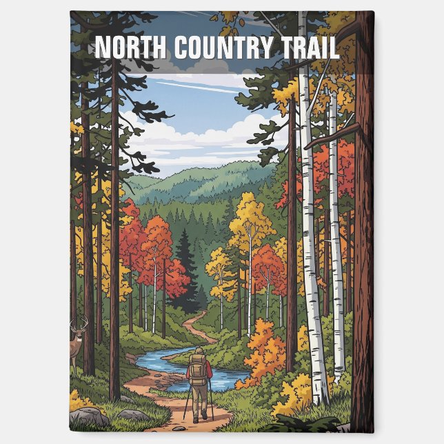North Country Trail Hiking Travel Magnet (Front)