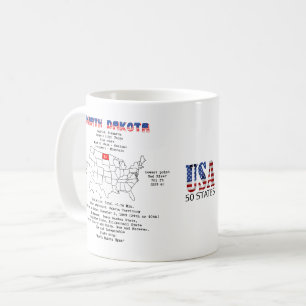 North Dakota American state on a map and details Coffee Mug
