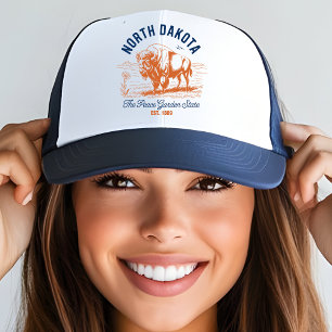 North Dakota Bison Peace Garden State Trucker Hat