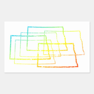 north dakota chill blur rectangular sticker
