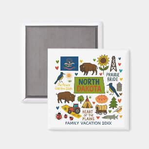 North Dakota Family Trip Keepsake Personalized Magnet